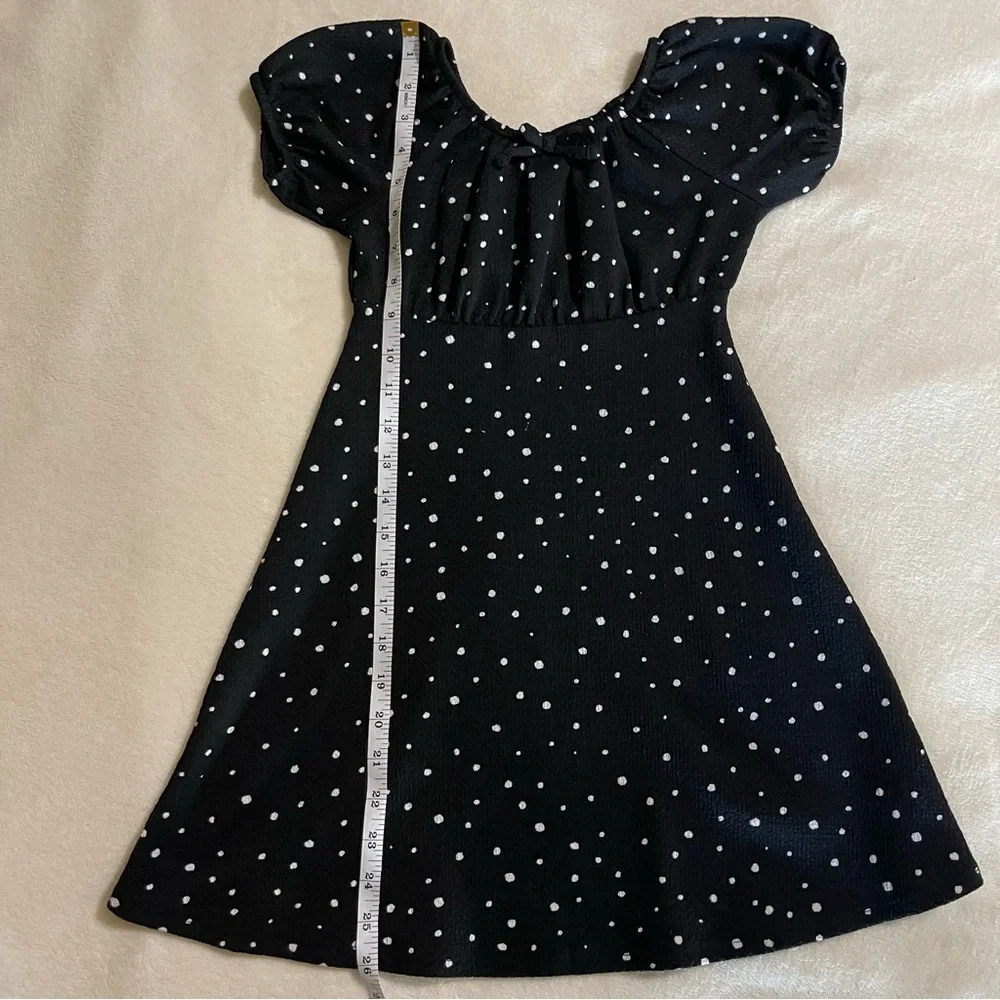 Wonder Nation Black and‎ White Polka Dot Dress girls size 6-6x